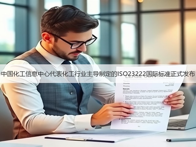 中国化工信息中心代表化工行业主导制定的ISO23222国际标准正式发布 中国化工信息中心代表化工行业主导制定的ISO23222国际标准正式发布