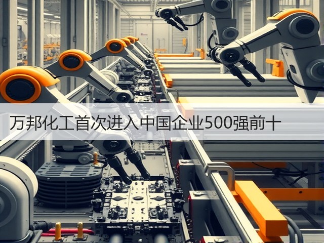万邦化工首次进入中国企业500强前十　　
