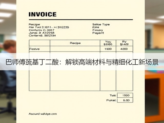 巴师傅巯基丁二酸：解锁高端材料与精细化工新场景